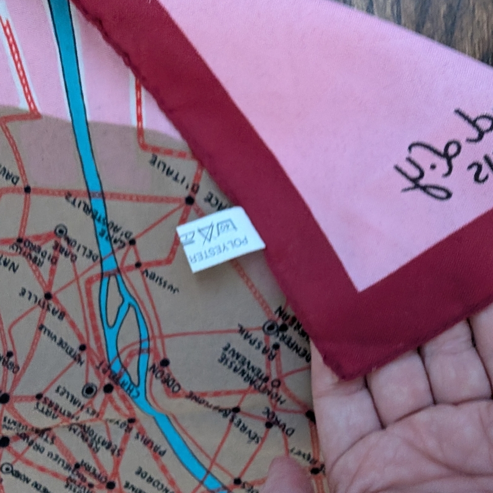 Vintage Paris Pink Scarf 30" Made In Italy - Picture 2 of 6